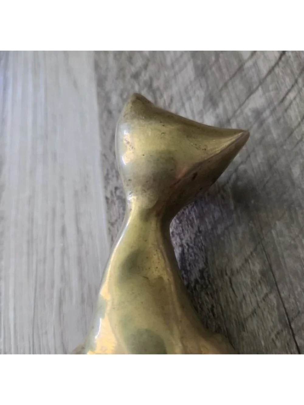 Vintage Brass Cat 3.5" Figurine Mid Century Modern Minimalist Desk Decor MCM - Picture 6 of 12